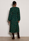 Vintage Floral Smocked Midi Dress, Pine Green, large