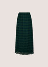 Ruched Chiffon Maxi Skirt, Green, large