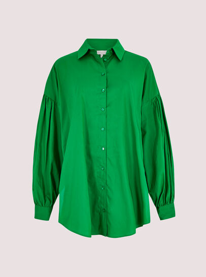 Balloon Sleeve Cotton Shirt