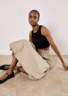Puff Hem Midi Skirt, Stone, large