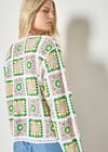 Pastel Floral Crochet Cardigan, Yellow, large