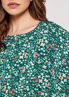 Ditsy Angel Sleeve Top, Green, large