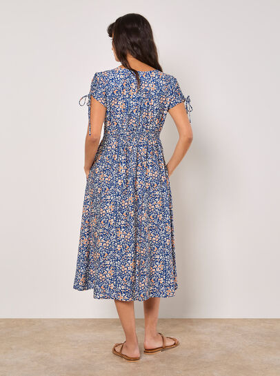 Ditsy Floral Button-Down Midi Dress