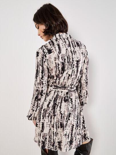 Tie Dye Stripe Shirt Mini Dress