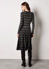 Diamond Knitted Midi Dress, Black, large