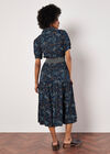 Paisley Shirt Midi Dress, Navy, large