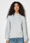 Pearl Bow Embellished Jumper, Grey, large