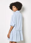 Mix Stripe Shirt Mini Dress, Blue, large