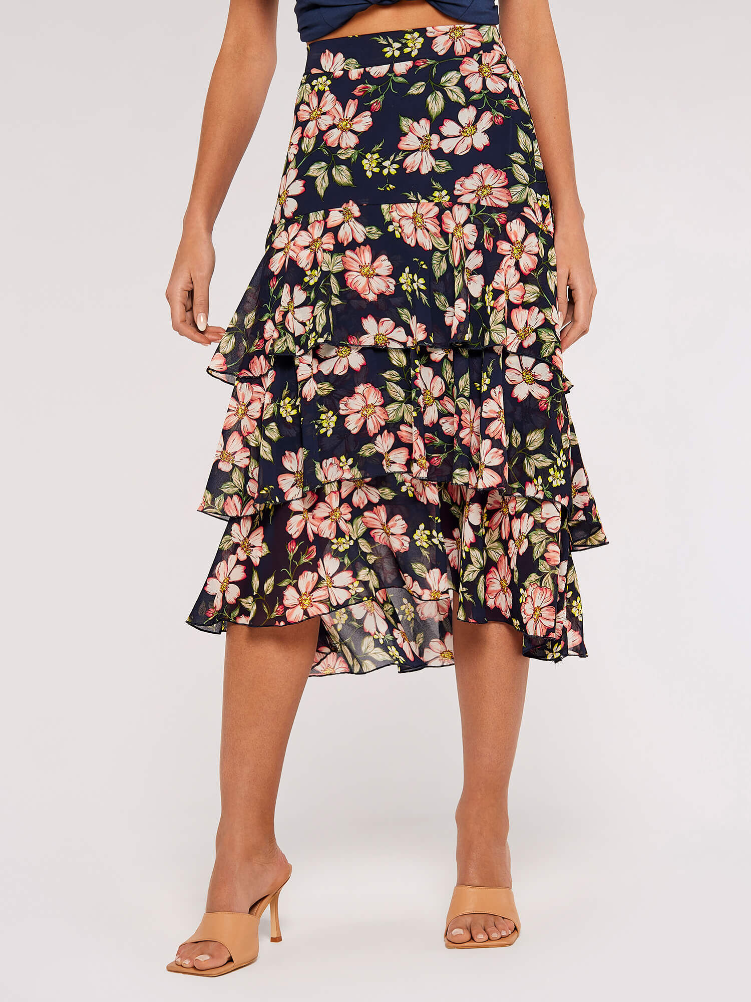 Floral midi hot sale skirt uk