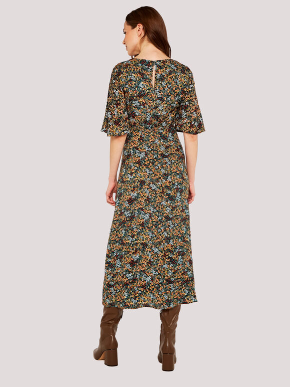 Multi Floral Maxi Dress, Green, large