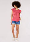 Cutwork Jersey Blouse, Pink, large