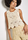 Crochet Circles Crop Top, Stone, large