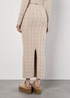 Cable Knit Maxi Skirt, Stone, large