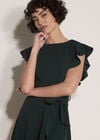 Jersey Crepe Mini Dress, Green, large