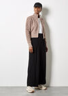 Wide Leg Crepe Trousers, Black, large