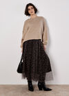 Honeycomb Knit Oversized Top, Stone, large