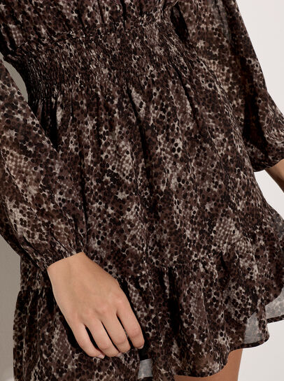 Snakeskin Chiffon Mini Dress