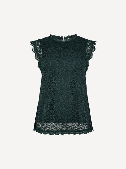 Lace Scallop Hem Blouse