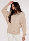 Pocket Batwing Jumper, Stone, large
