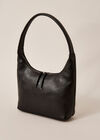 Shoulder Leather Bag, Black, large