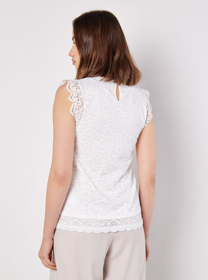 Lace Scallop Hem Blouse