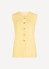 Ribbed Knit Waistcoat, Yellow, large