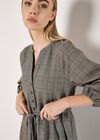 Heritage Check Ruffle Hem Mini Dress, Grey, large