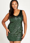 Curve Sequin Bodycon Dress, Green, large