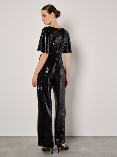 Sequin Wrap Jumpsuit