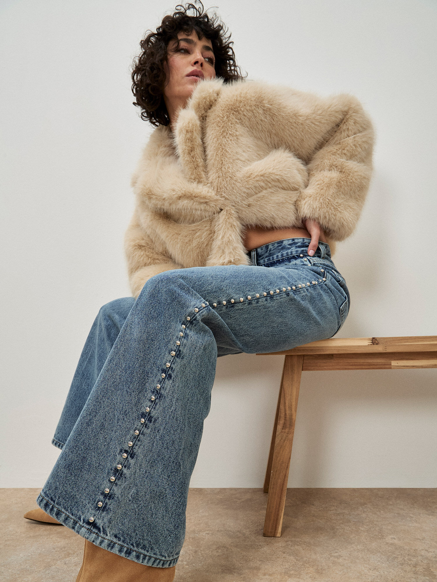 Boucle Knit Cropped Zip Cardigan | Apricot Clothing