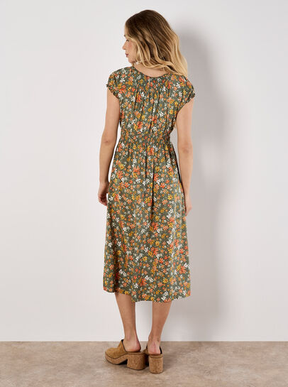 Ditsy Milkmaid Midi Dress