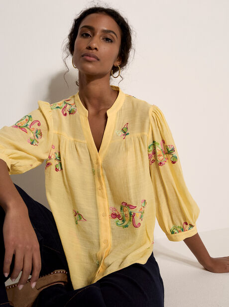 Floral Paisley Embroidered Blouse