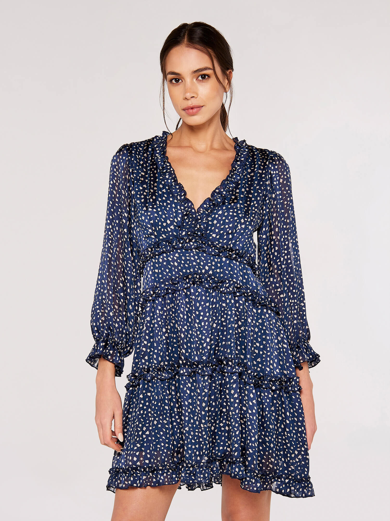 Dot ruffle dress sale