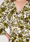 Scenic Palm Ruffle Dress, White, large