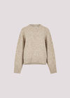 Flecked Knit Chunky Jumper, Stone, large