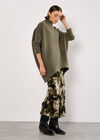 Chevron Knit Oversized Jumper, Khaki, large
