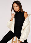 Irridescent Puffer Jacket, Cream, large
