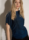 Glitter Ruched Top, Teal, large