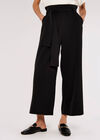 Paperbag Wide Leg Trousers, Black, large