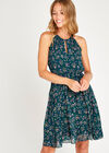 Ditsy Floral Tea Dress, Green, large