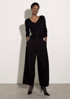 Diamante Embellished Fine Knit Jumper, Black, large