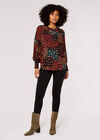 Patchwork Ditsy Floral Top, Black, large