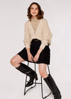Knit Boyfriend Cardigan, Stone, large