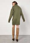 Exposed Seam Jumper Mini Dress, Khaki, large