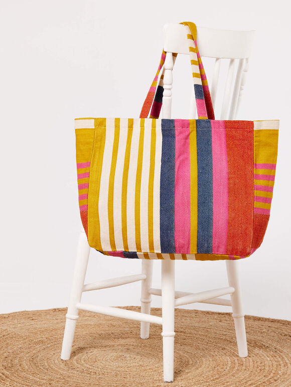 Yarn Dyed Canvas Bag, Assorted, large