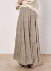 Tiered Maxi Skirt, Stone, large