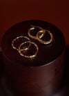 Gold Tone Textured Hoop Earrings, Pack Of 2, Gold, large