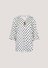 Polka Dot Bell Sleeve Blouse, White, large