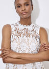 Lace Shift Mini Dress, White, large