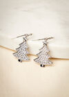 Silver Tone Christmas Tree Earrings, Assorted, large